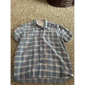 Tommy Bahama Jeans Island Crafted Short Sleeve Plaid Shirt Mens L  Modern Fit